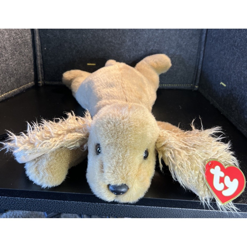 Ty Charlie Classic Plush Large Dog Cocker Spaniel Tan Style‎ 2005 ~ 18" Beanie
